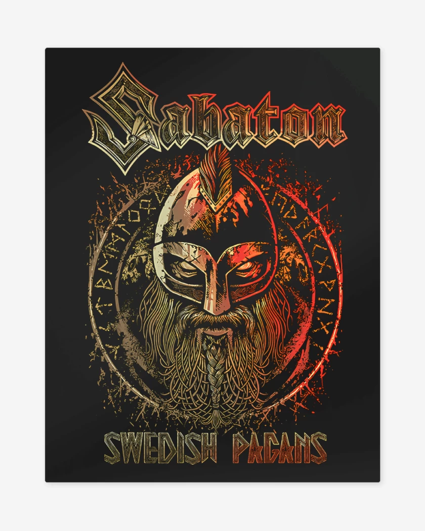 Print metalico Negro de Sabaton Swedish Pagans
