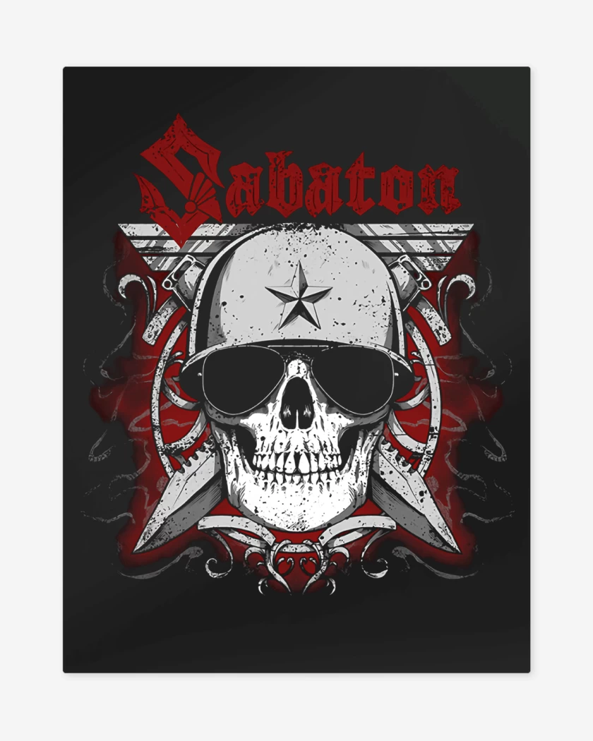 Print metalico Negro de Sabaton Soldier
