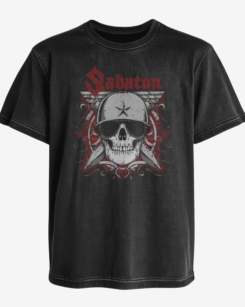 Polera desgastada Negro de Sabaton Soldier