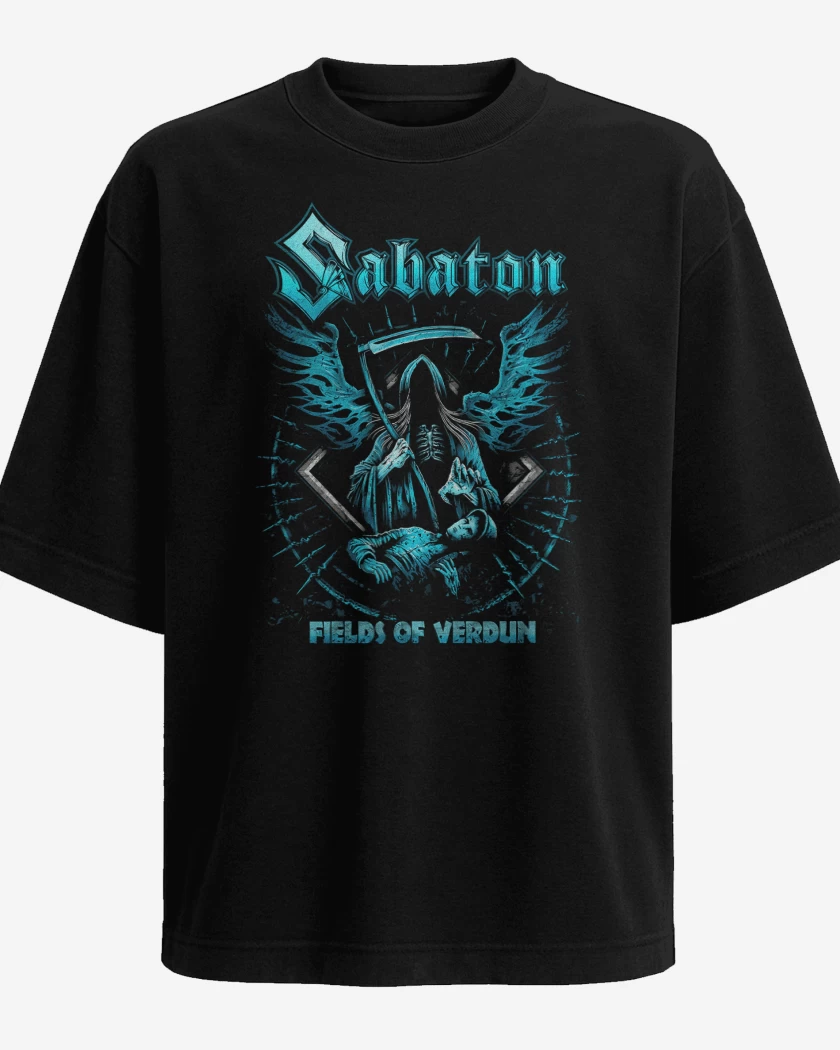 Polera Oversize Negro de Sabaton Fields of Verdun