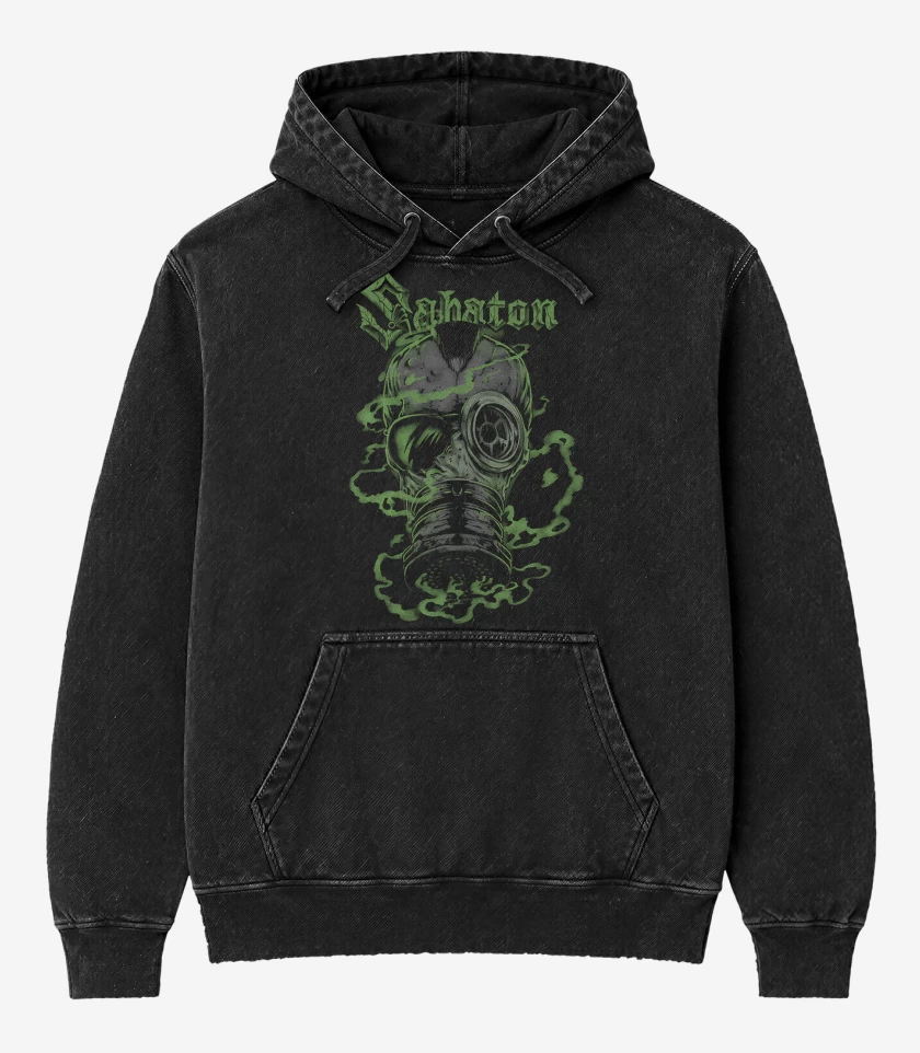 Poleron Canguro Acid Wash Negro de Sabaton Dead Man
