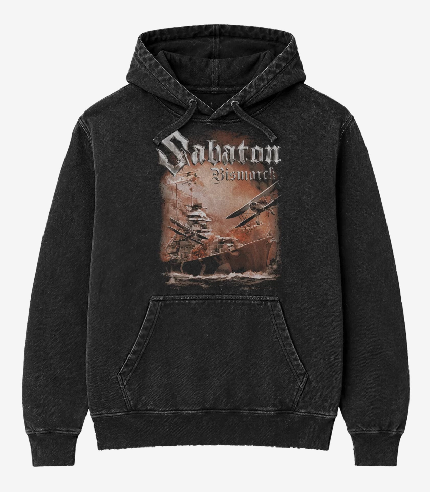 Poleron Canguro Acid Wash Negro de Sabaton Bismarck