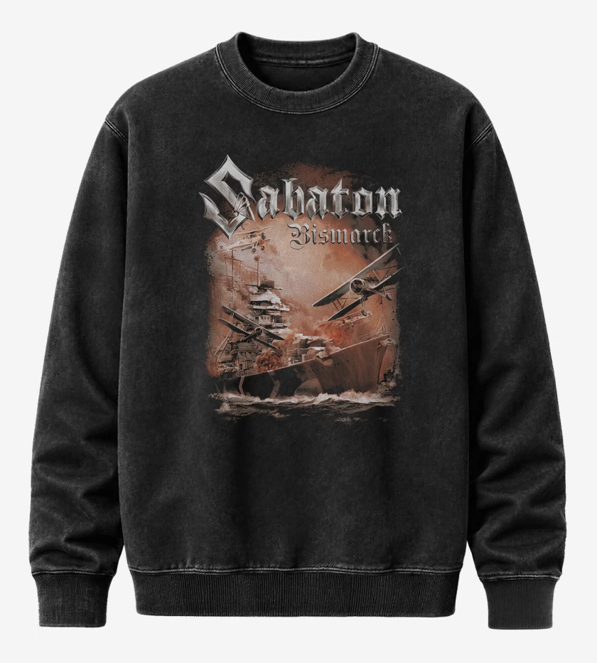 Poleron Polo Acid Wash Negro de Sabaton Bismarck
