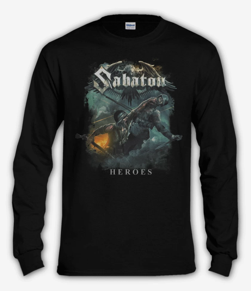 Polera manga larga Negro de Sabaton Heroes