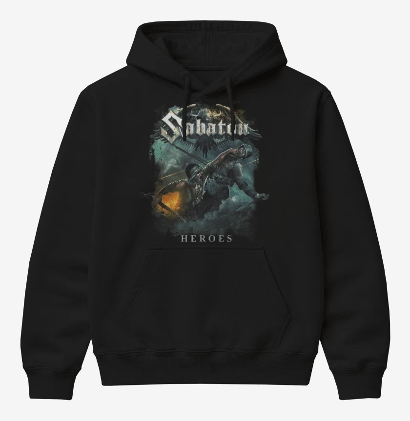 Poleron Canguro básico Negro de Sabaton Heroes
