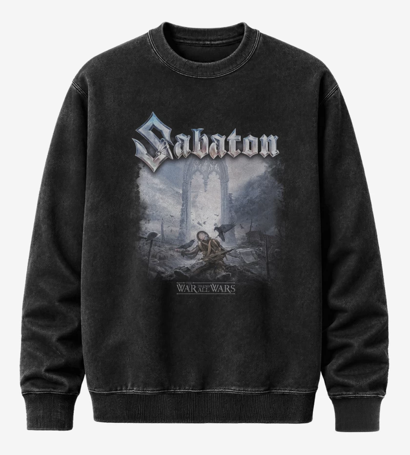 Poleron Polo Acid Wash Negro de Sabaton The War to End All Wars