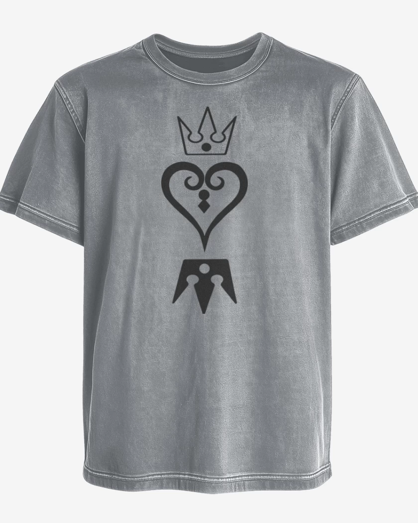Polera desgastada Gris Melange de Kingdom hearts 2