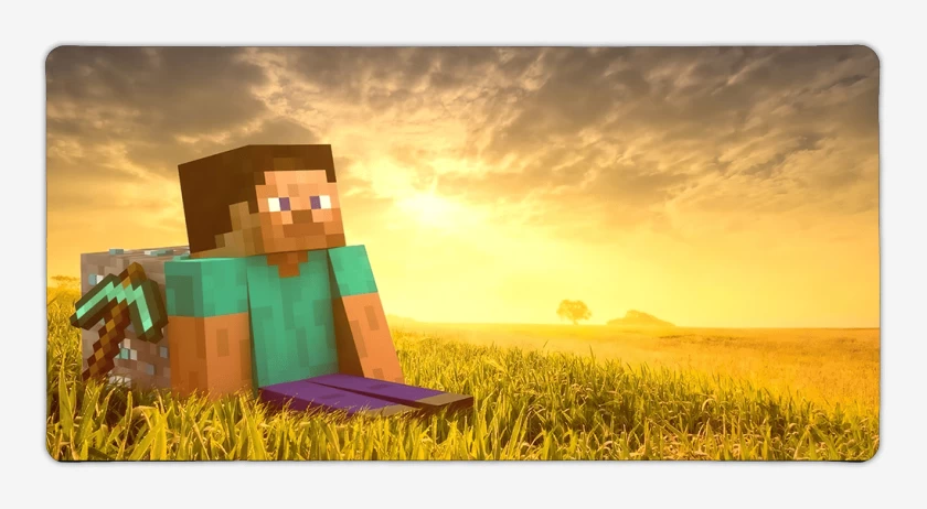 Mouse pad Gamer Puesta de sol Minecraft
