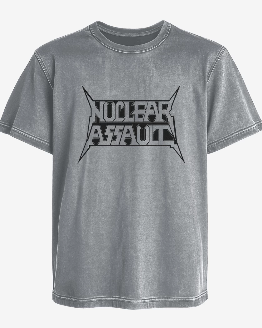 Polera desgastada Gris Melange de Nuclear Assault