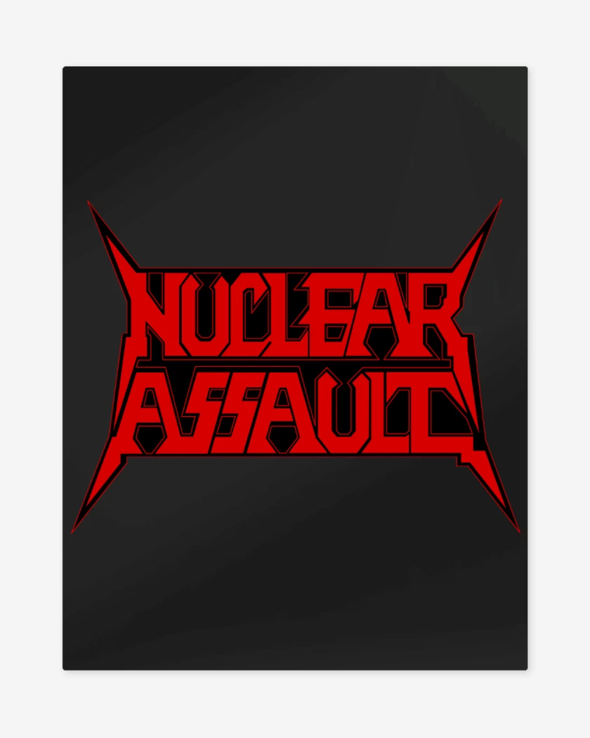 Print metalico Negro de Nuclear Assault Logo