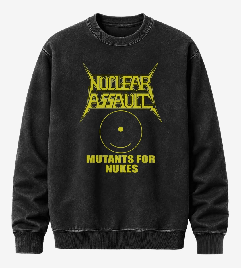 Poleron Polo Acid Wash Negro de Nuclear Assault Mutants for Nukes