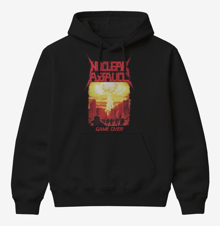 Poleron Canguro básico Negro de Nuclear Assault Game Over