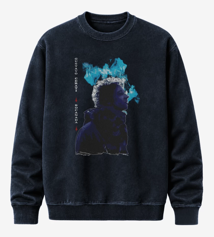 Poleron Polo Acid Wash Azul Marino de Bocanada