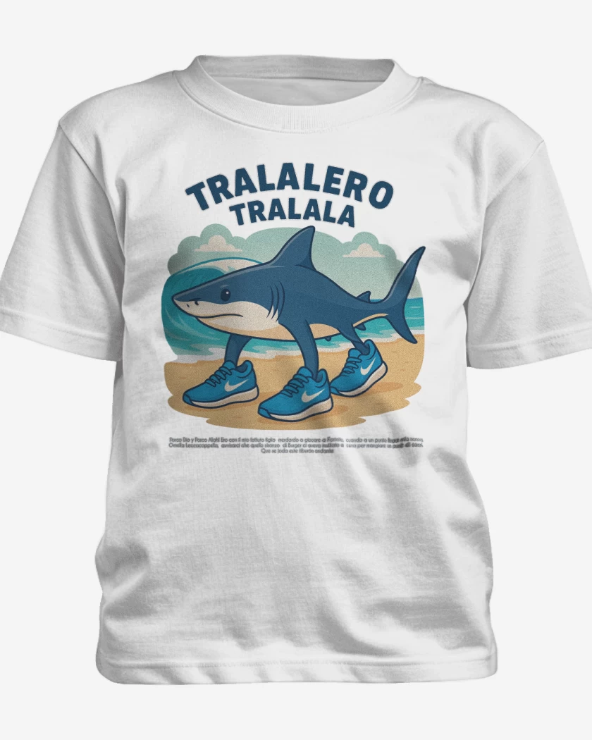 Polera de niño Blanco de Tralalero tralala