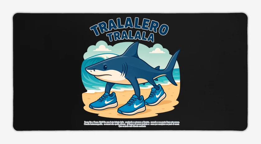 Mouse pad Gamer Negro de Tralalero tralala