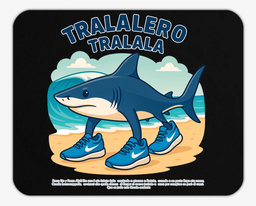 Mousepad Negro de Tralalero tralala