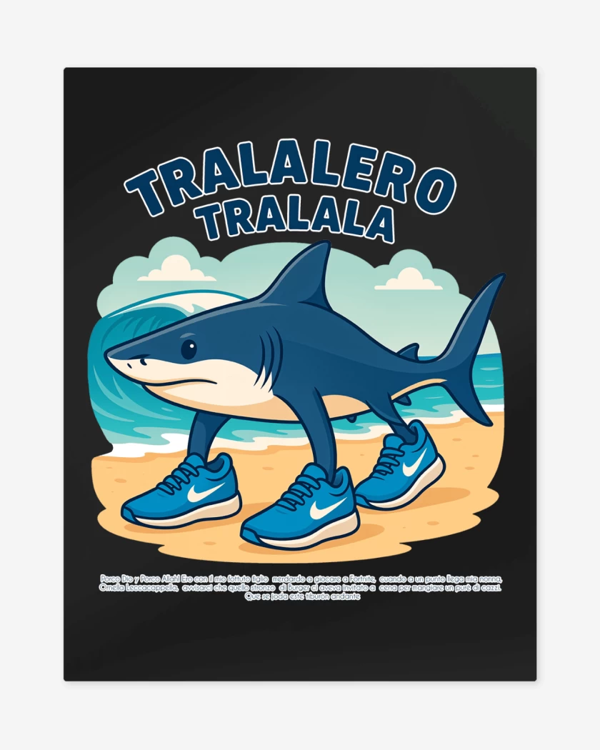 Print metalico Negro de Tralalero tralala