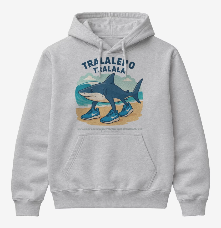 Poleron Canguro básico Gris Melange de Tralalero tralala