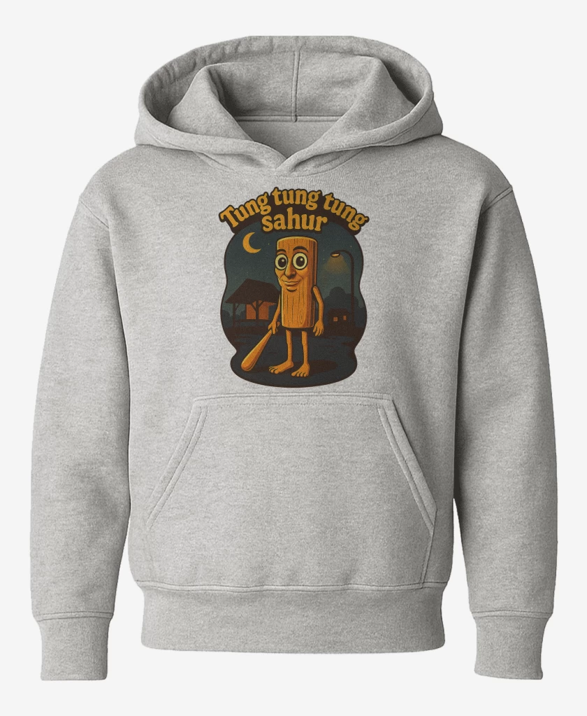 Poleron de niño Gris Melange de Tung tung tung sahur