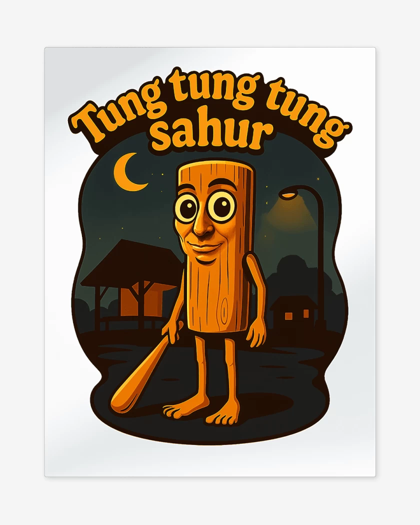 Print metalico Blanco de Tung tung tung sahur