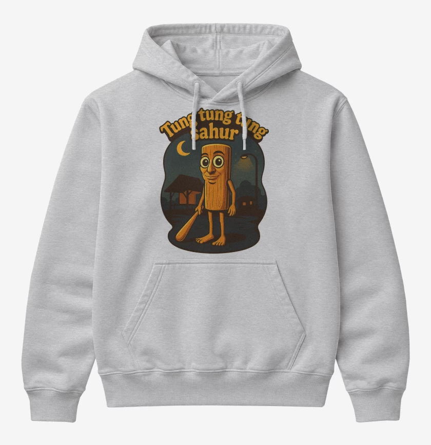 Poleron Canguro básico Gris Melange de Tung tung tung sahur