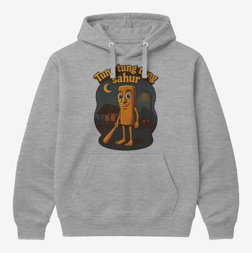 Polerón Canguro Gris Melange de Tung tung tung sahur