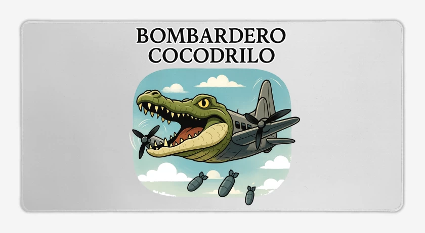 Mouse pad Gamer Blanco de Bombardero cocodrilo
