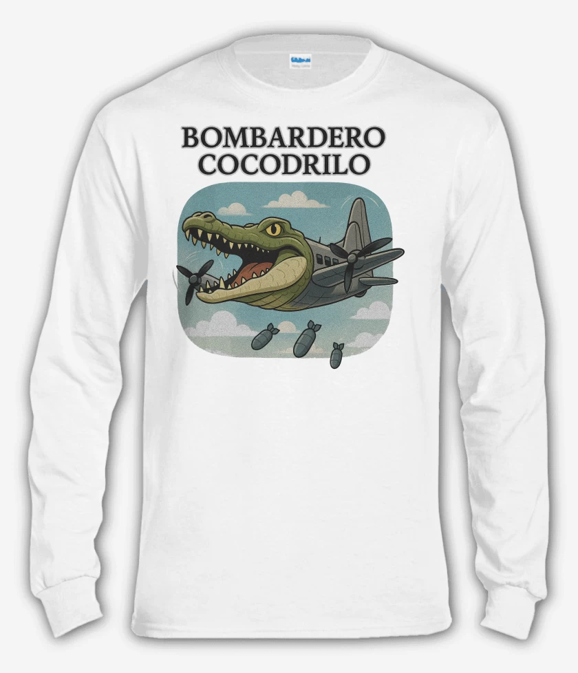 Polera manga larga Blanco de Bombardero cocodrilo
