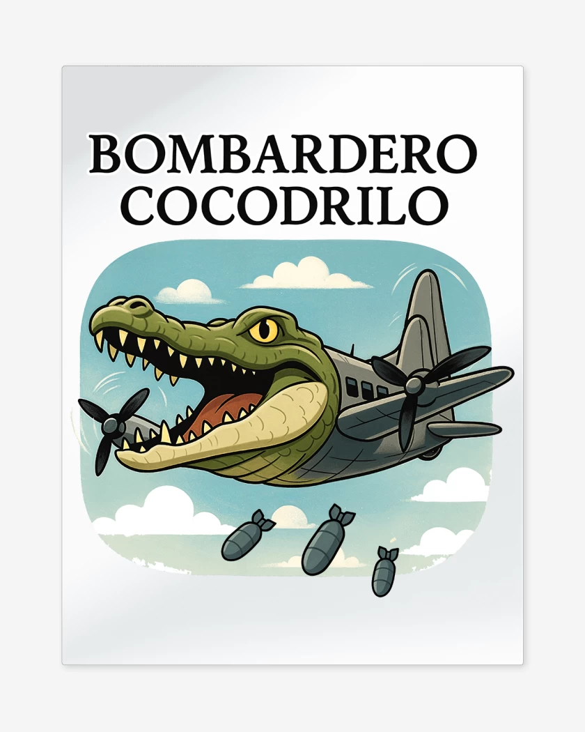 Print metalico Blanco de Bombardero cocodrilo