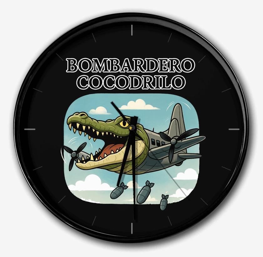 Reloj Negro de Bombardero cocodrilo
