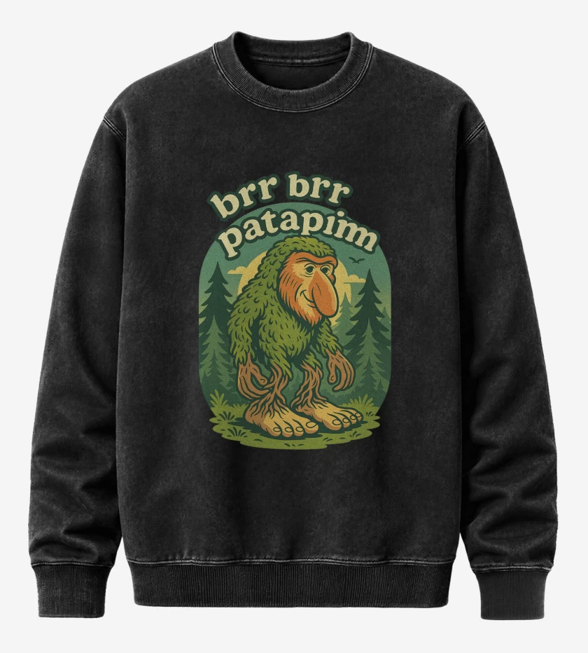 Poleron Polo Acid Wash Negro de Brr brr Patapim