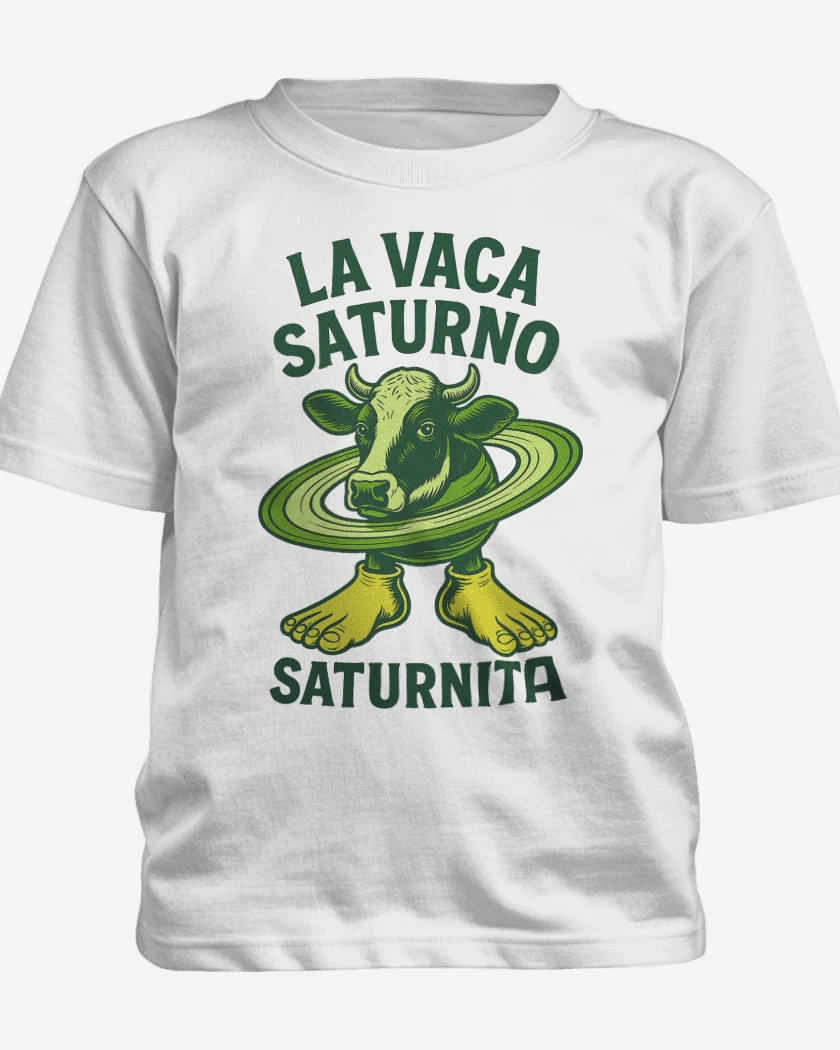 Polera de niño Blanco de La vaca saturno saturnita