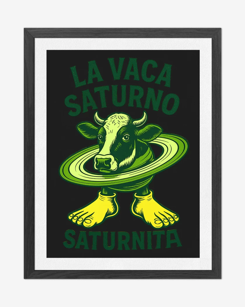 Cuadro decorativo Negro de La vaca saturno saturnita