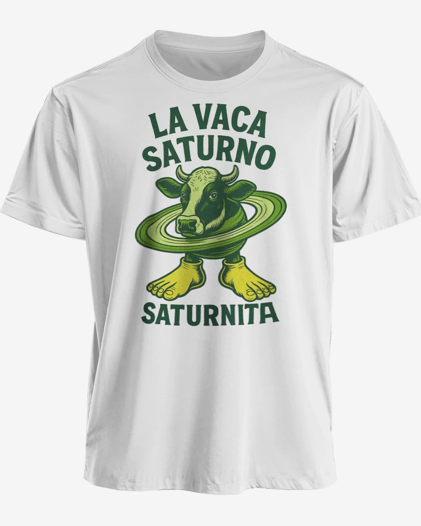 Polera premium Blanco de La vaca saturno saturnita