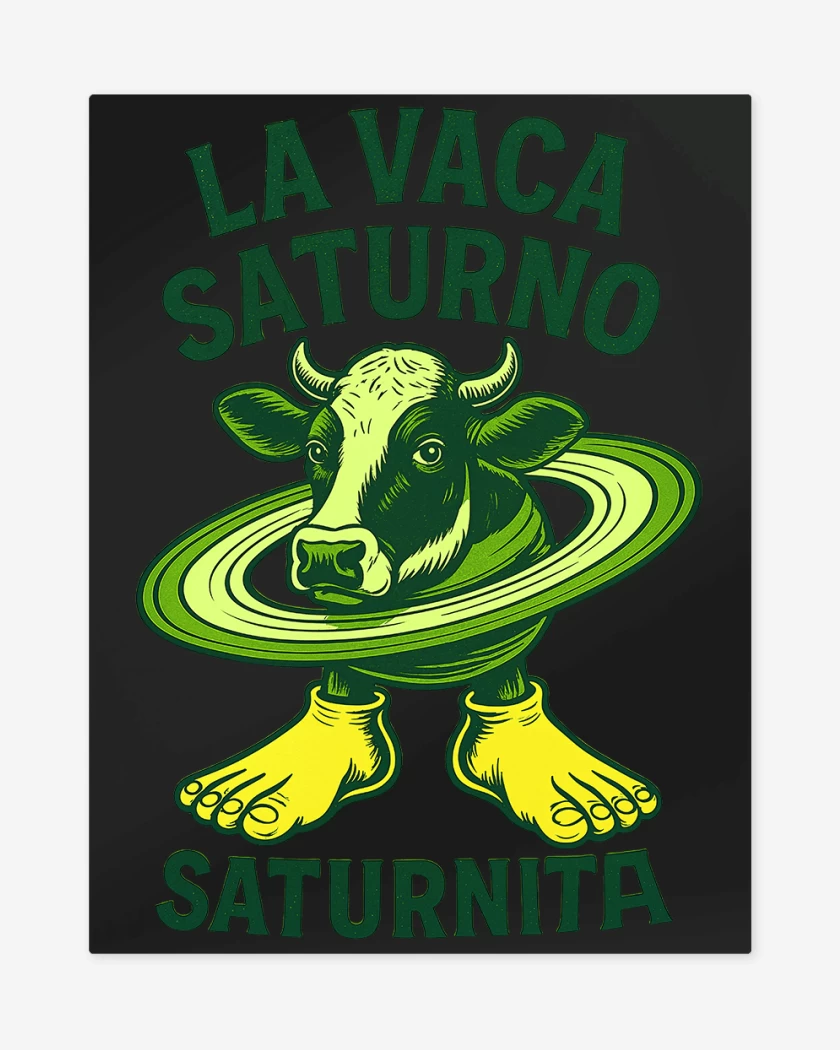 Print metalico Negro de La vaca saturno saturnita