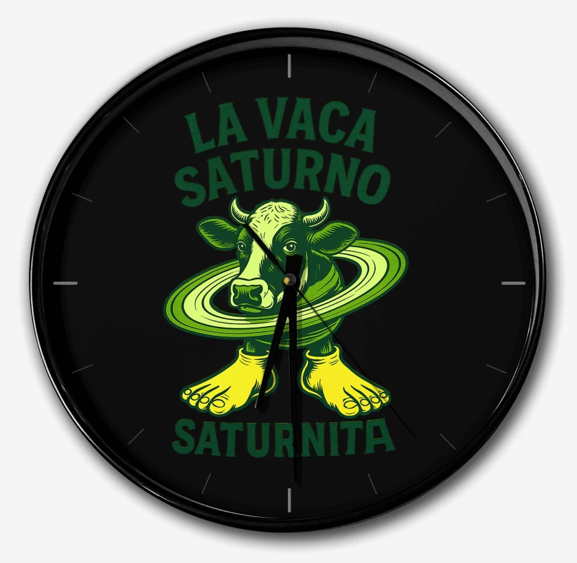 Reloj Negro de La vaca saturno saturnita