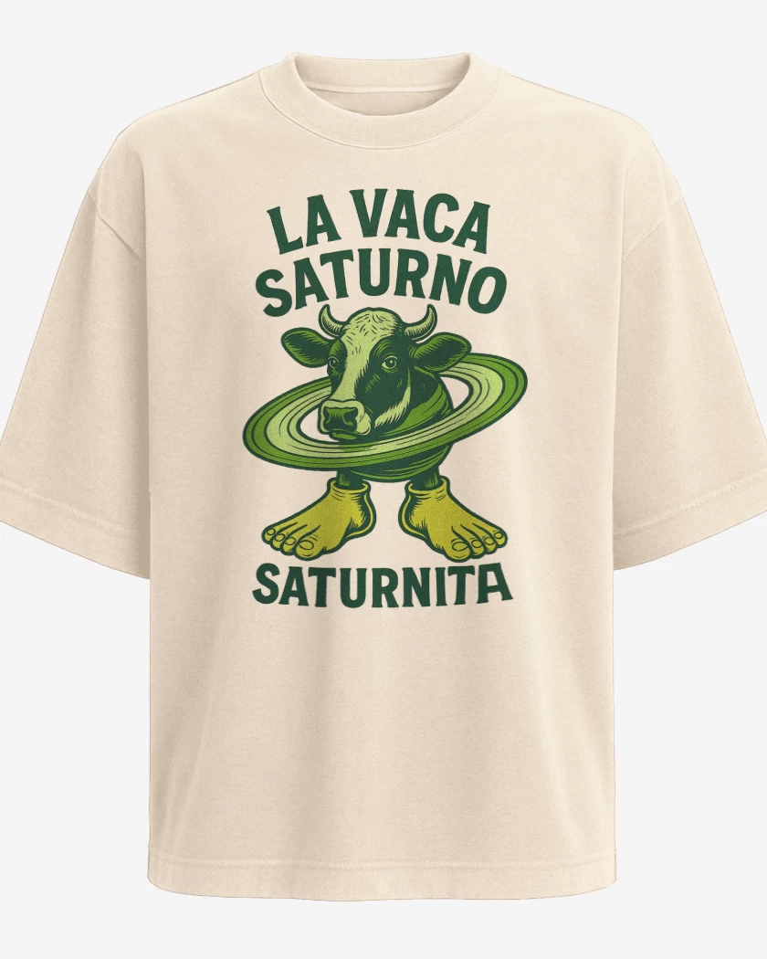 Polera Oversize Beige de La vaca saturno saturnita