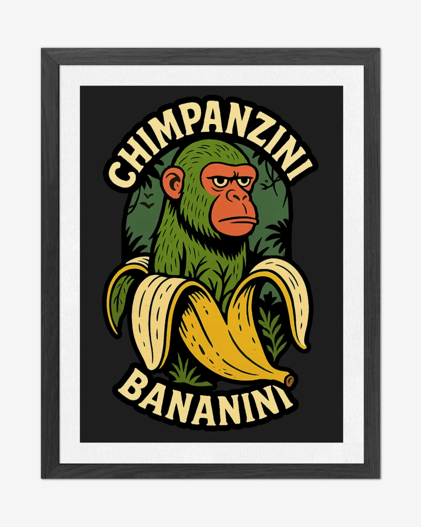 Cuadro decorativo Negro de Chimpanzini bananini