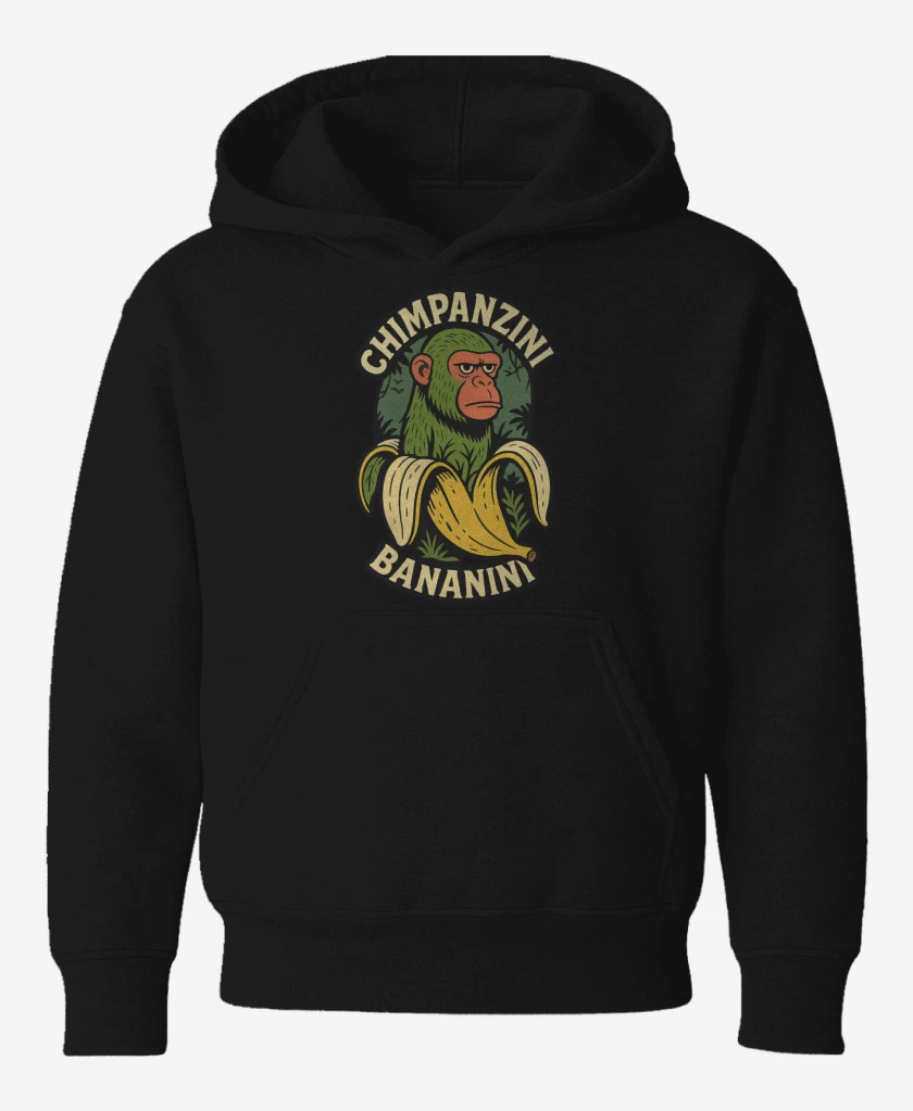Poleron de niño Negro de Chimpanzini bananini