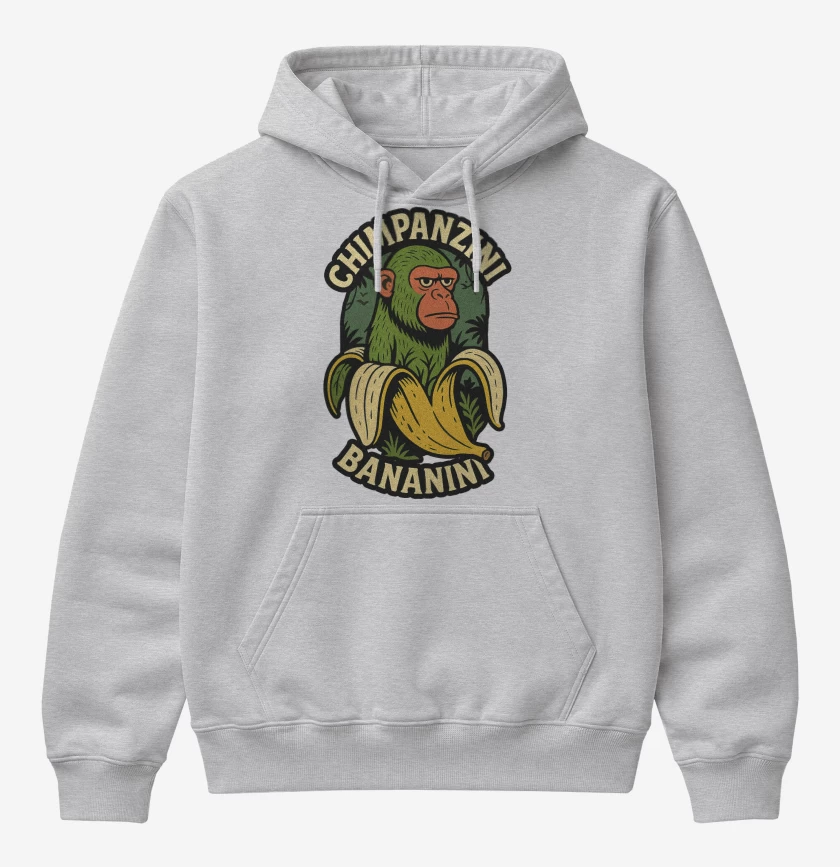 Poleron Canguro básico Gris Melange de Chimpanzini bananini