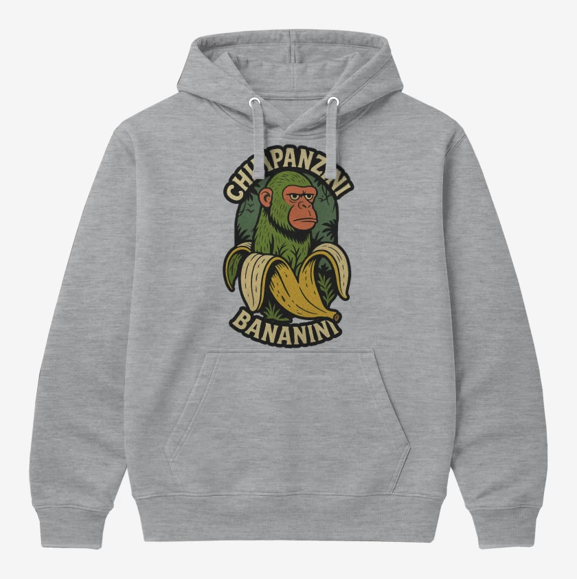 Polerón Canguro Gris Melange de Chimpanzini bananini