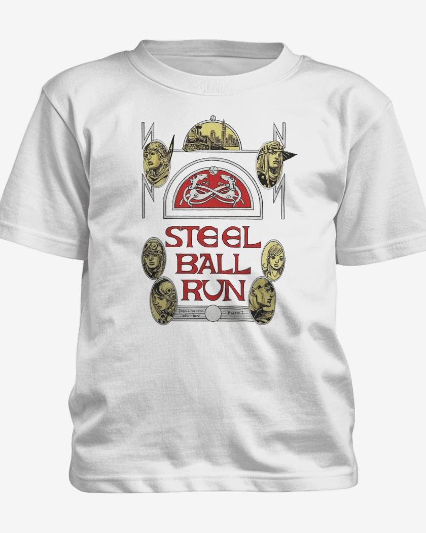 Polera de niño Blanco de Jojos Steel Ball Run