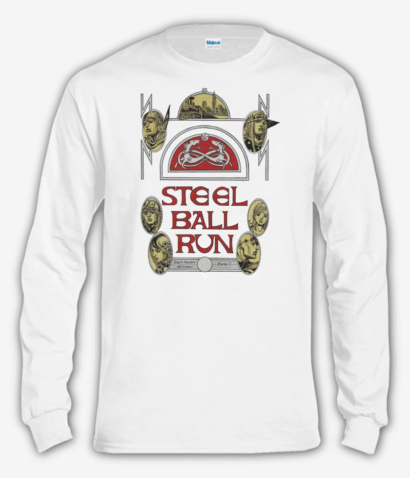 Polera manga larga Blanco de Jojos Steel Ball Run