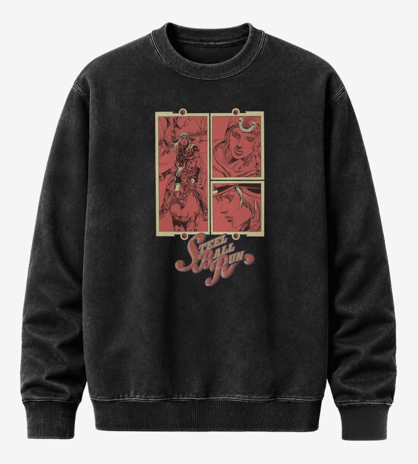 Poleron Polo Acid Wash Negro de Steel Ball 
