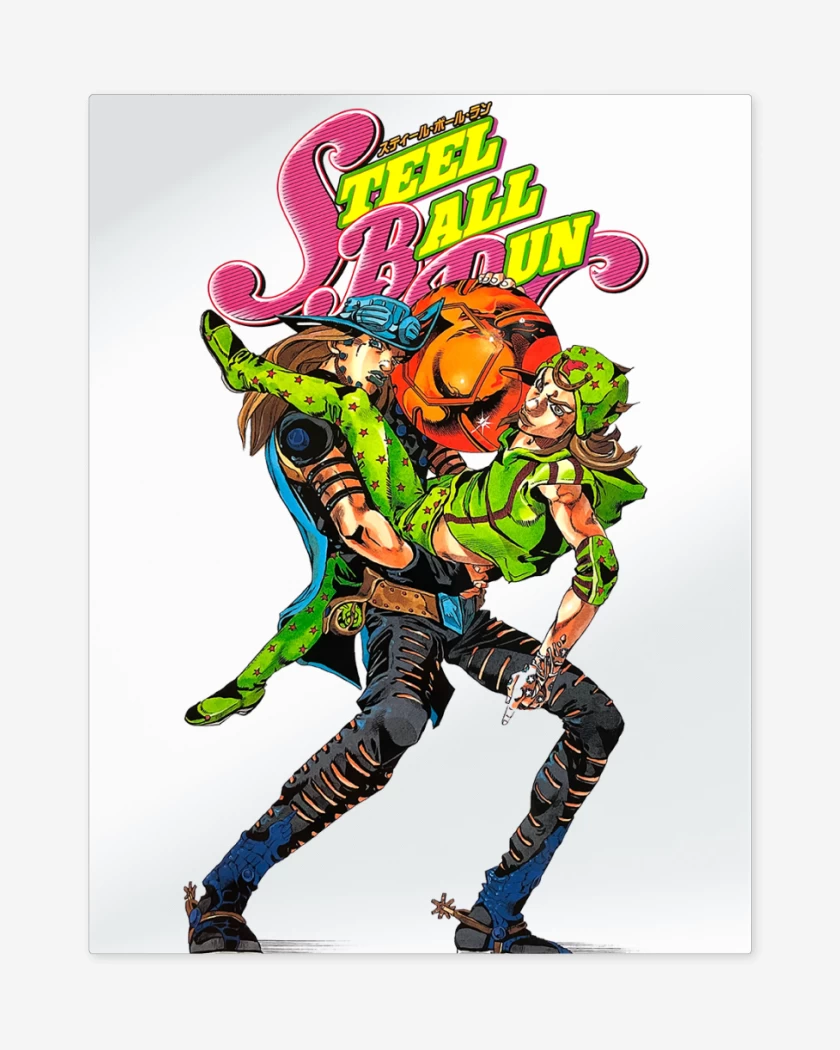 Print metalico Blanco de Jojos Gyro & Johnny