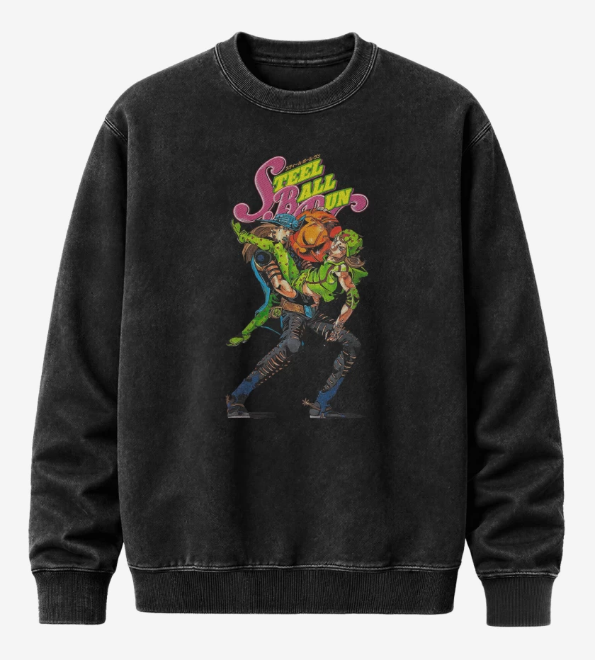 Poleron Polo Acid Wash Negro de Jojos Gyro & Johnny