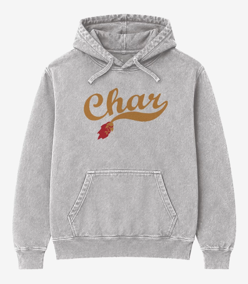 Poleron Canguro Acid Wash Gris Melange de Char
