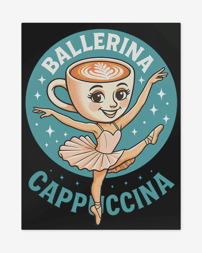 Print metalico Negro de Ballerina cappuccina