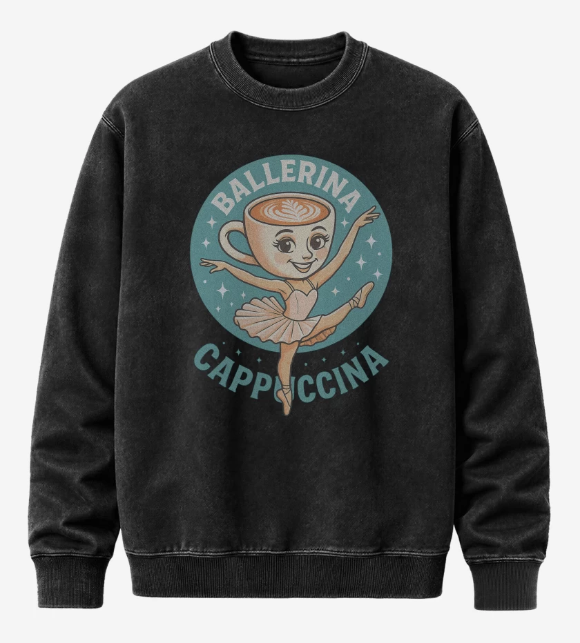 Poleron Polo Acid Wash Negro de Ballerina cappuccina