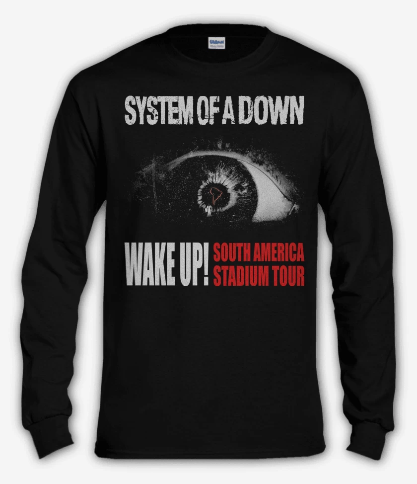 Polera manga larga Negro de System of a Down Wake Up Tour